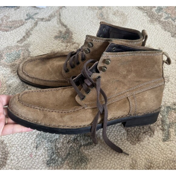 Banana Republic Mens Leather Suede High Boots Mens Size 9M Tan Beige main image 2